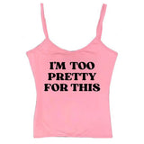 Boogzel Apparel I'm Too Pretty For This Y2K Tank Top, view 4