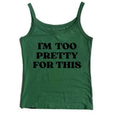 Boogzel Apparel I'm Too Pretty For This Y2K Tank Top, view 5