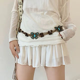 Boogzel Apparel Indie Aesthetic Butterfly Beaded Belt, view 4