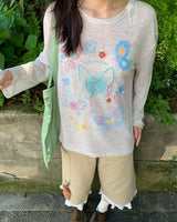 Boogzel Apparel Indie Aesthetic Butterfly Long Sleeve, view 3