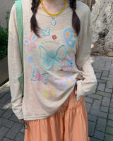 Boogzel Apparel Indie Aesthetic Butterfly Long Sleeve, view 5