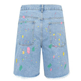 Boogzel Apparel Indie Aesthetic Crochet Flower Denim Shorts, view 3