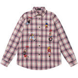 Boogzel Apparel Indie Aesthetic Embroidered Plaid Shirt, view 2