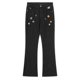 Boogzel Apparel Indie Aesthetic Flower Embroidery Jeans, view 2