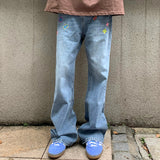 Boogzel Apparel Indie Aesthetic Flower Embroidery Jeans, view 4