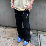 Boogzel Apparel Indie Aesthetic Flower Embroidery Jeans, view 6