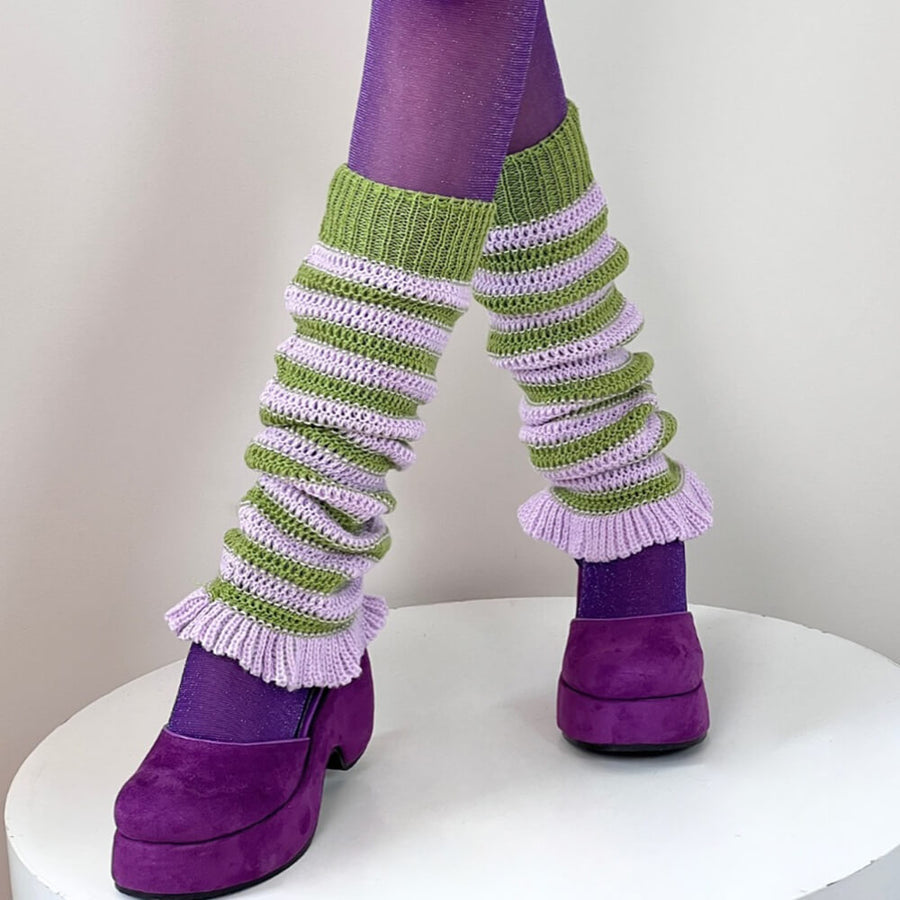 Boogzel Apparel Indie Aesthetic Striped Leg Warmers