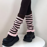 Boogzel Apparel Indie Aesthetic Striped Leg Warmers, view 3