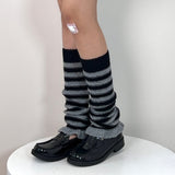 Boogzel Apparel Indie Aesthetic Striped Leg Warmers, view 4