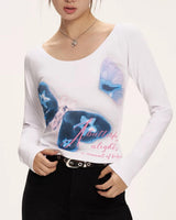 Boogzel Apparel Indie Butterfly Print Long Sleeve Top, view 4