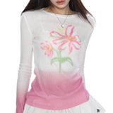 Boogzel Apparel Indie Flower Gradient Knit Top, view 4