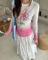 Boogzel Apparel Indie Flower Gradient Knit Top, view 6