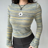 Boogzel Apparel Indie Flower Striped Long Sleeve Top, view 2