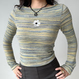 Boogzel Apparel Indie Flower Striped Long Sleeve Top, view 3