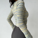 Boogzel Apparel Indie Flower Striped Long Sleeve Top, view 4