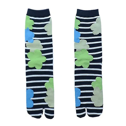 Boogzel Apparel Indie Flower Striped Tabi Socks
