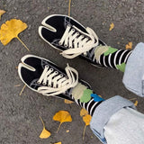 Boogzel Apparel Indie Flower Striped Tabi Socks, view 2