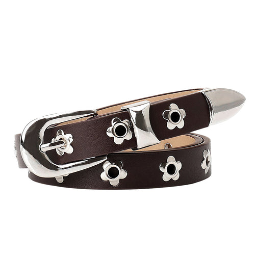 Boogzel Apparel Indie Flower Thin Leather Belt