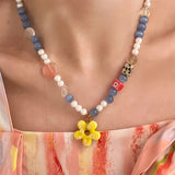 Boogzel Apparel Indie Kid Flower Beaded Necklace, view 4