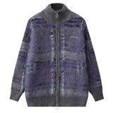 Boogzel Apparel Indie Kid Fuzzy Plaid Zip Up Sweater, view 2