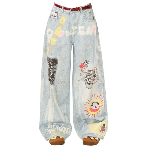 Boogzel Apparel Indie Kid Mushroom Print Jeans