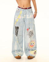 Boogzel Apparel Indie Kid Mushroom Print Jeans, view 2