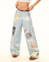 Boogzel Apparel Indie Kid Mushroom Print Jeans, view 5