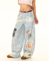 Boogzel Apparel Indie Kid Mushroom Print Jeans, view 6