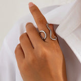 Boogzel Apparel Infinity Twist Oversized Ring, view 4