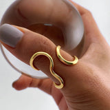 Boogzel Apparel Infinity Twist Oversized Ring, view 5