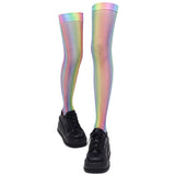 Boogzel Apparel Iridescent Fishnet Knee-High Socks, view 2