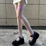 Boogzel Apparel Iridescent Fishnet Knee-High Socks, view 3