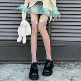 Boogzel Apparel Iridescent Fishnet Knee-High Socks, view 5