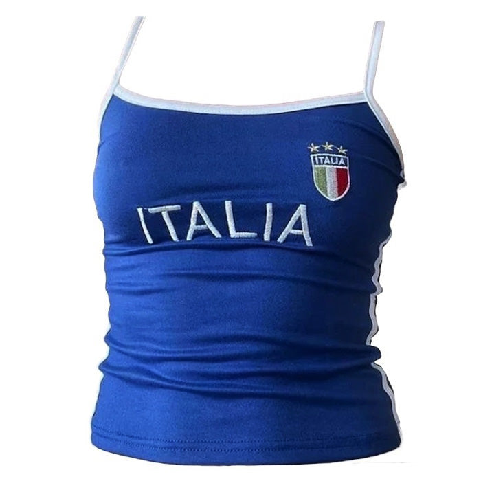 Boogzel Apparel Italia Embroidery Y2K Tank Top