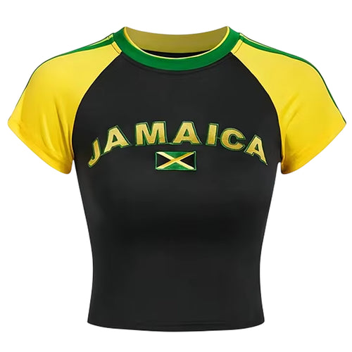 Boogzel Apparel Jamaica Embroidery Crop Top