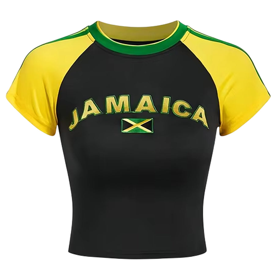 Boogzel Apparel Jamaica Embroidery Crop Top