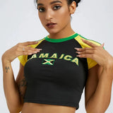 Boogzel Apparel Jamaica Embroidery Crop Top, view 4