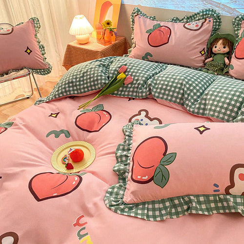 Boogzel Apparel Kawaii Peach Bedding Set ๐