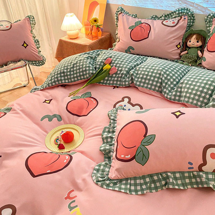 Boogzel Apparel Kawaii Peach Bedding Set ๐