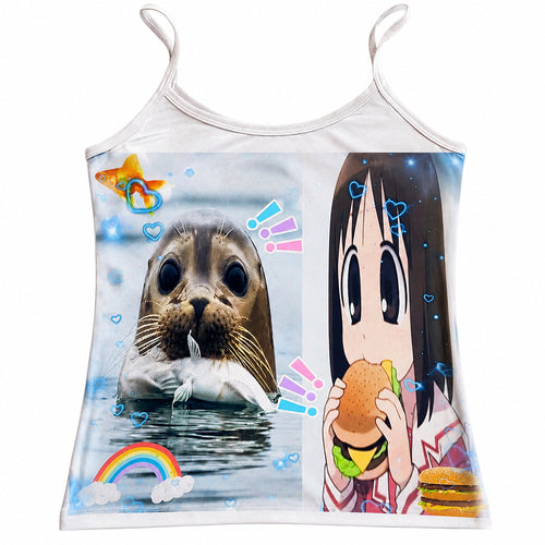 Boogzel Apparel Kawaii Girl & Seal Tank Top