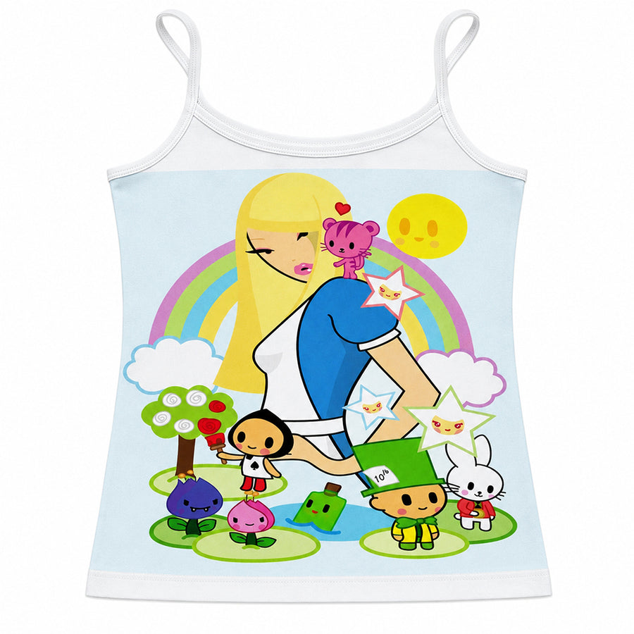 Boogzel Apparel Kidcore Rainbow Girl Tank Top