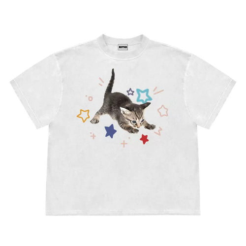 Boogzel Apparel Kitten and Stars T-Shirt