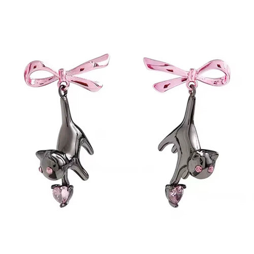 Boogzel Apparel Kitten & Bow Earrings
