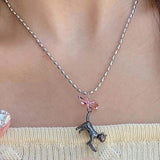 Boogzel Apparel Kitten & Bow Necklace, view 2