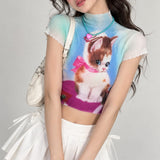 Boogzel Apparel Kitten Crush Mesh Baby Tee, view 2