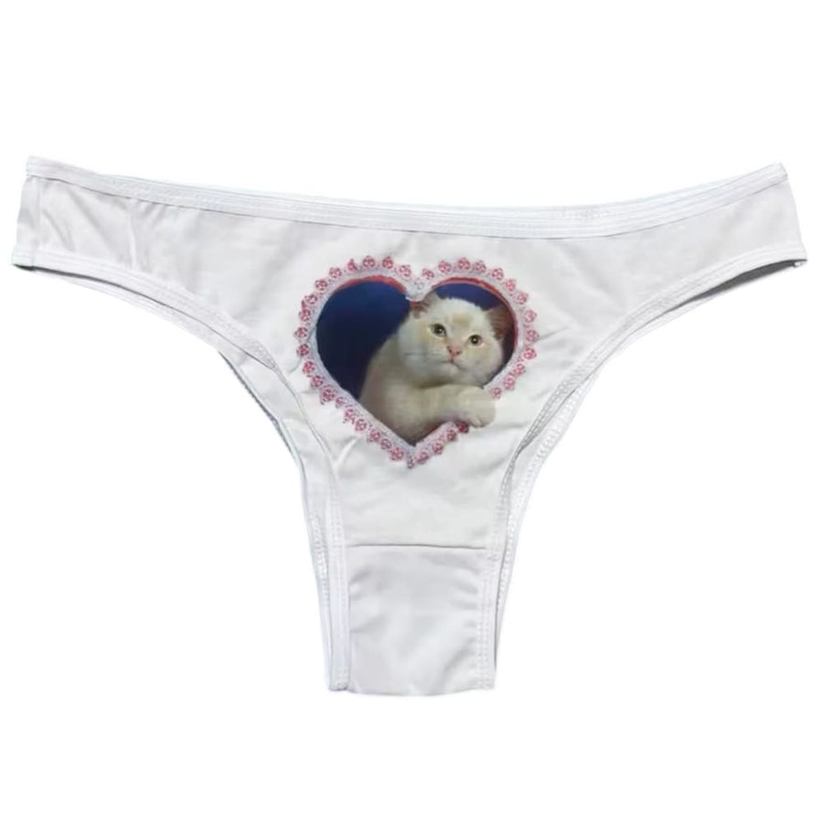 Boogzel Apparel Kitten Graphic Thong Panty