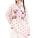 Boogzel Apparel Kitten Print Star Long Sleeve Top, view 2
