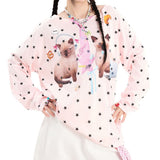 Boogzel Apparel Kitten Print Star Long Sleeve Top, view 3