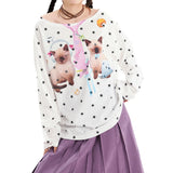 Boogzel Apparel Kitten Print Star Long Sleeve Top, view 5