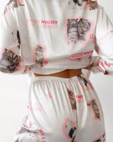 Boogzel Apparel Kitty Satin Pajama Set, view 3